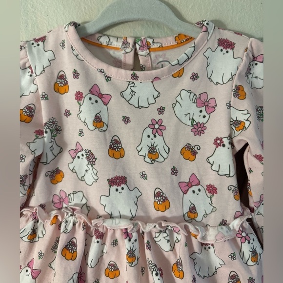 RUFFLE BUTTS Boos & Bows Spandex Romper Ghosts Pumpkins Size 6-12M - Picture 5 of 10
